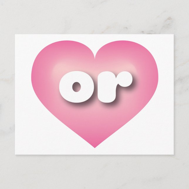 Oregon pink fade heart - I love or Postcard (Front)