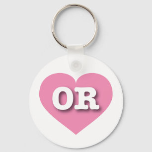 Oregon Pink Heart - I love OR Key Ring
