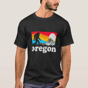 Oregon Pride Bigfoot Mountains Vintage Sunset T-Shirt