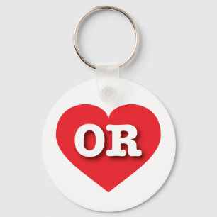 Oregon Red Heart - Big Love Key Ring
