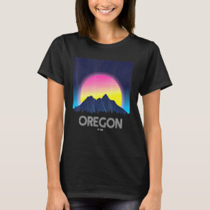 Oregon Retro Vintage Mountain Grid 80s 90s Aesthet T-Shirt