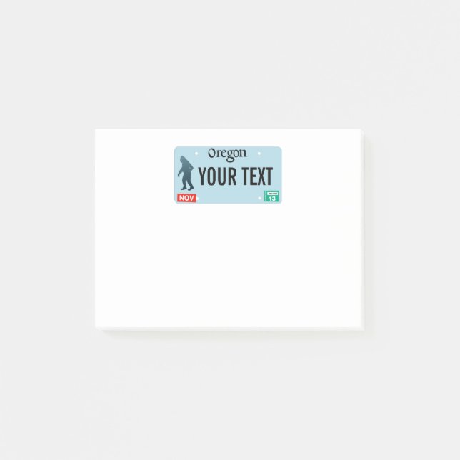Oregon Sasquatch License Plate Post-it Notes (Front)