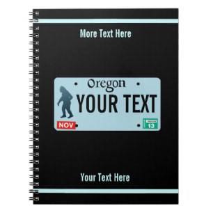Oregon Sasquatch License Plate Spiral Notebook