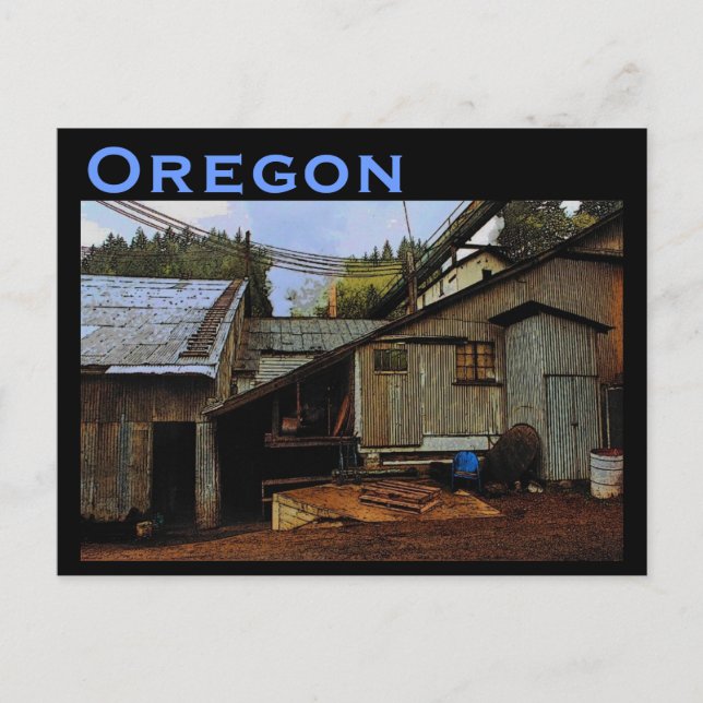 Oregon Sawmill Postcard (Front)