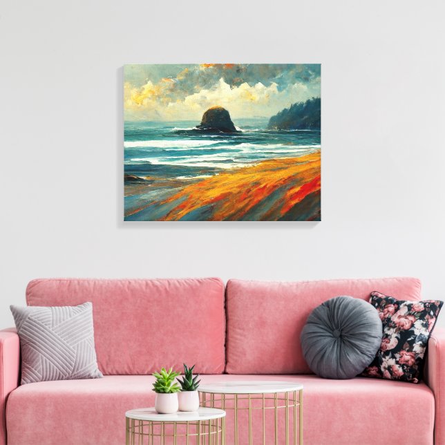 Oregon Seascape Coastal Dreamscape Abstract Canvas Print (Insitu(LivingRoom))