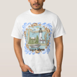 Oregon Shells Lighthouse  T-Shirt