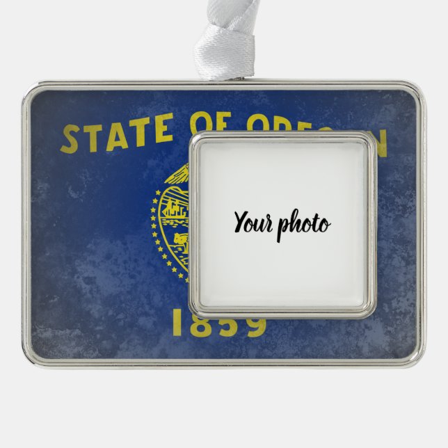 Oregon Silver Plated Framed Ornament (Front)