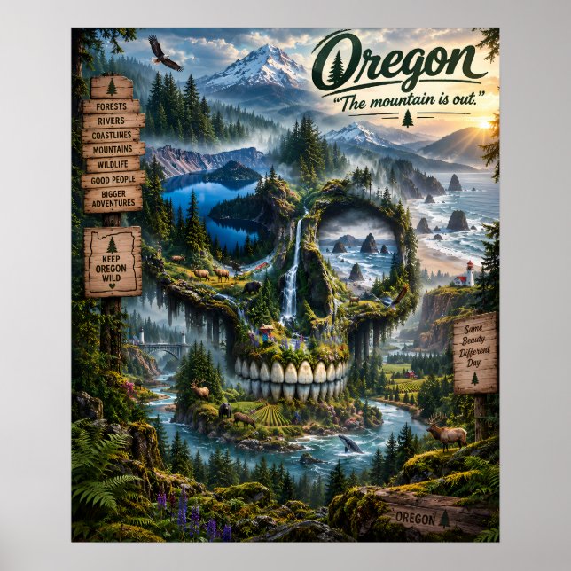 Oregon Skull Art Print | State of Mind (Front)