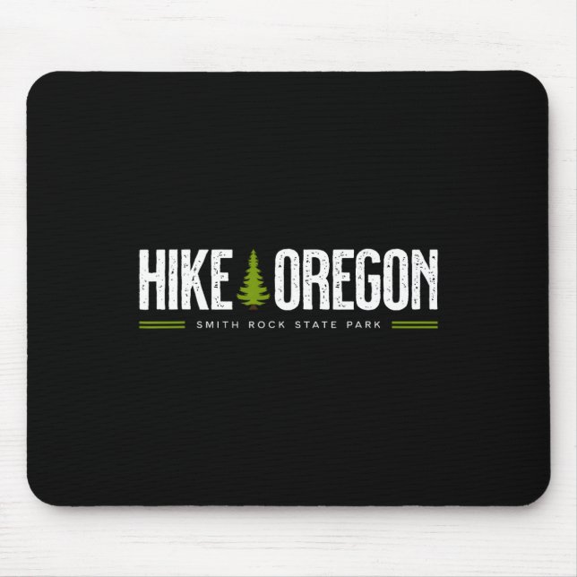 Oregon Smith Rock State Park Hike Tree Retro Graph Mouse Pad (Front)