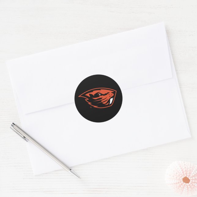 Oregon State Beavers | Beaver Head Classic Round Sticker (Envelope)