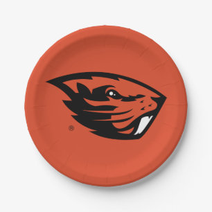 Oregon State Beavers Beaver Head Paper Plate