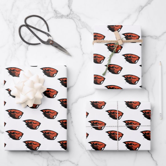 Oregon State Beavers | Beaver Head Wrapping Paper Sheet (Front)