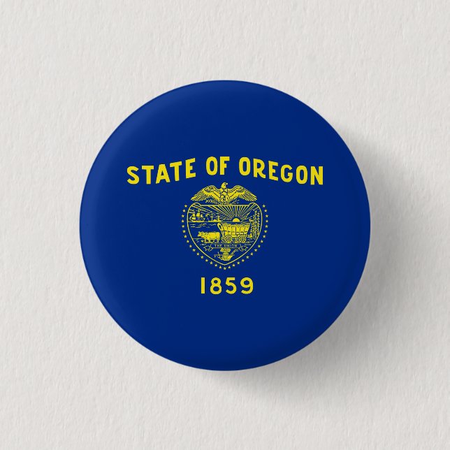 Oregon State Flag 3 Cm Round Badge (Front)