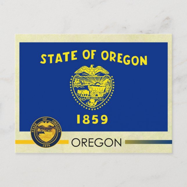 Oregon State Flag and Seal Postcard (Front)