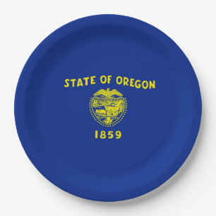 Oregon State Flag Design Decor Paper Plate