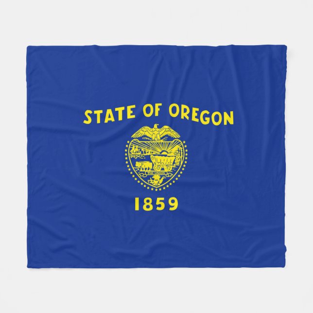 Oregon State Flag Design Fleece Blanket (Front (Horizontal))