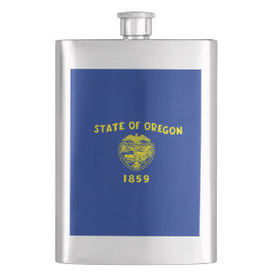 Oregon State Flag Design Hip Flask