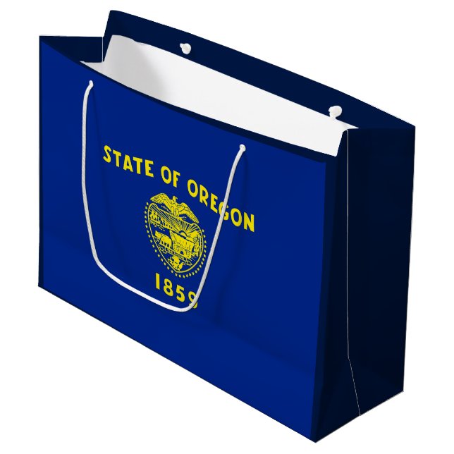 Oregon State Flag Design Large Gift Bag (Front Angled)