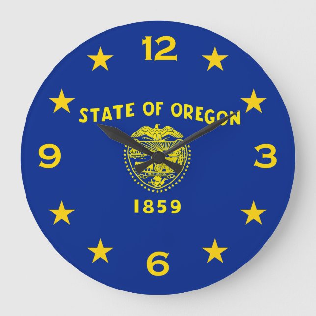 Oregon State Flag on a Large Clock (Front)