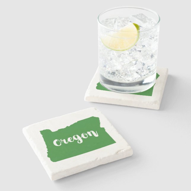 Oregon State Green Stone Coaster (Side)