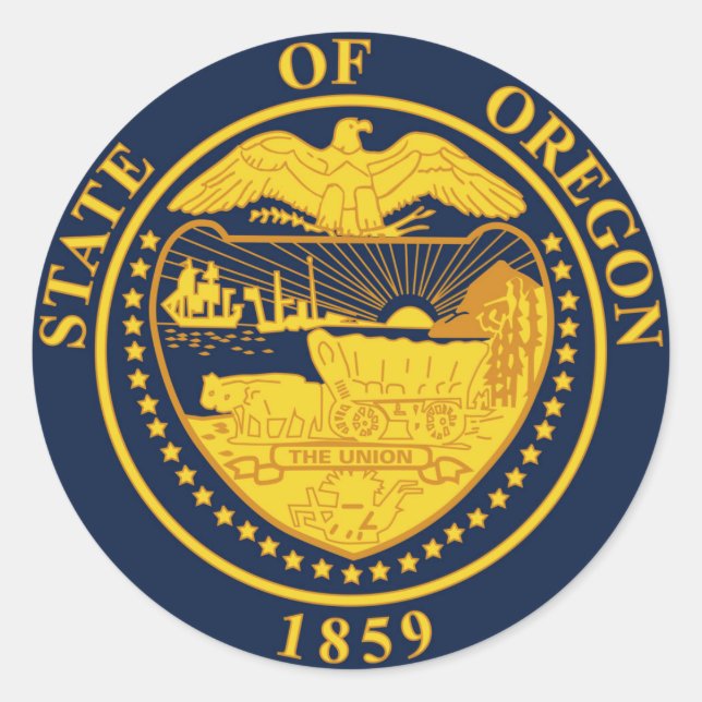 Oregon state seal america republic symbol flag (Front)