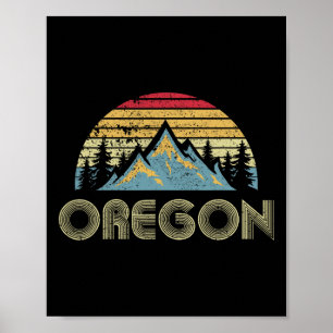 Oregon Tee - Retro Vintage Mountains Nature Hiking Poster