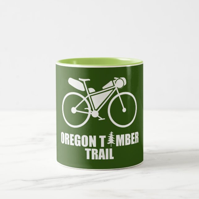 Oregon Timber Trail Bikepacking Two-Tone Coffee Mug (Center)
