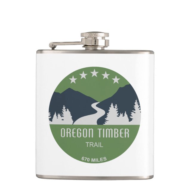 Oregon Timber Trail Hip Flask (Front)