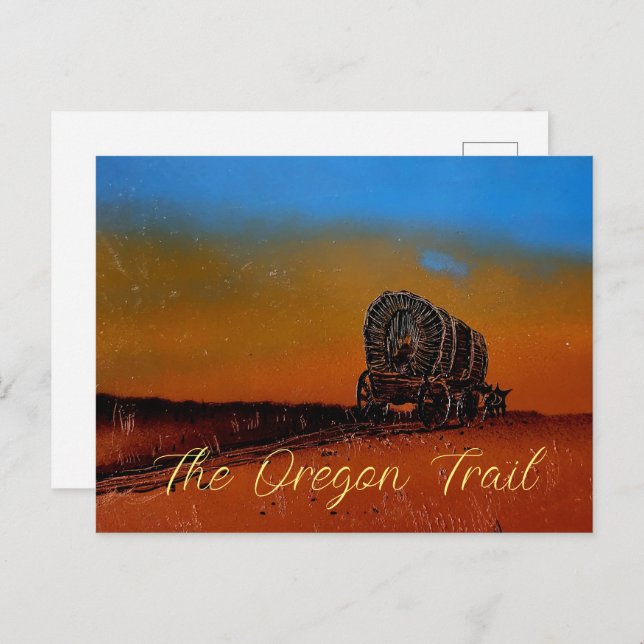 Oregon Trail Covered Wagon Postcard (Front/Back)