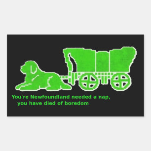 Oregon Trail Newfoundland napper Style  Rectangular Sticker