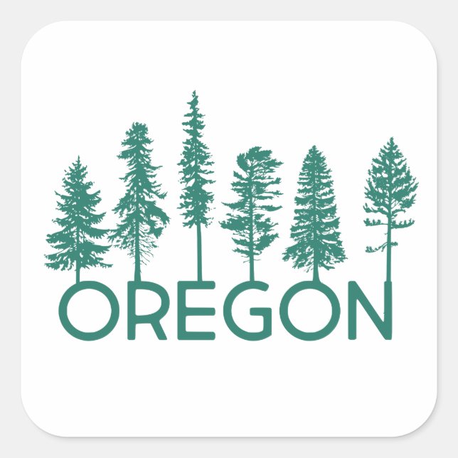 Oregon Trees Square Sticker (Front)