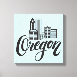 Oregon Typography Design Canvas Print