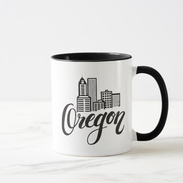 Oregon Typography Design Mug (Right)