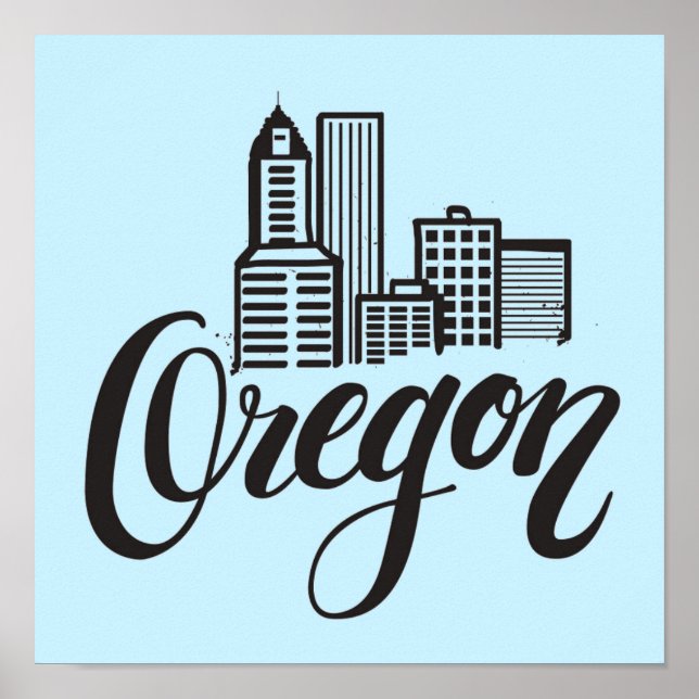 Oregon Typography Design Poster (Front)