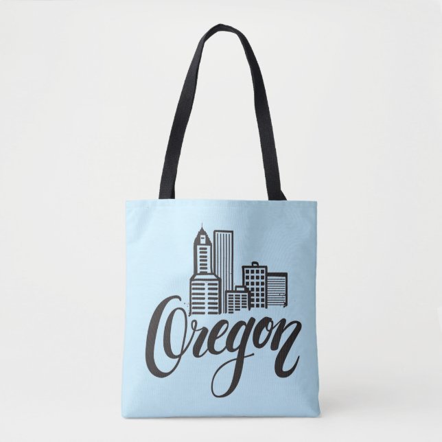 Oregon Typography Design Tote Bag (Front)