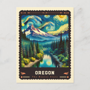 Oregon   Vincent Van Gogh Inspired Postcard