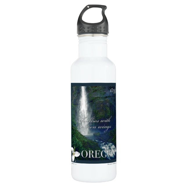 Oregon Waterfall Poster 710 Ml Water Bottle (Front)