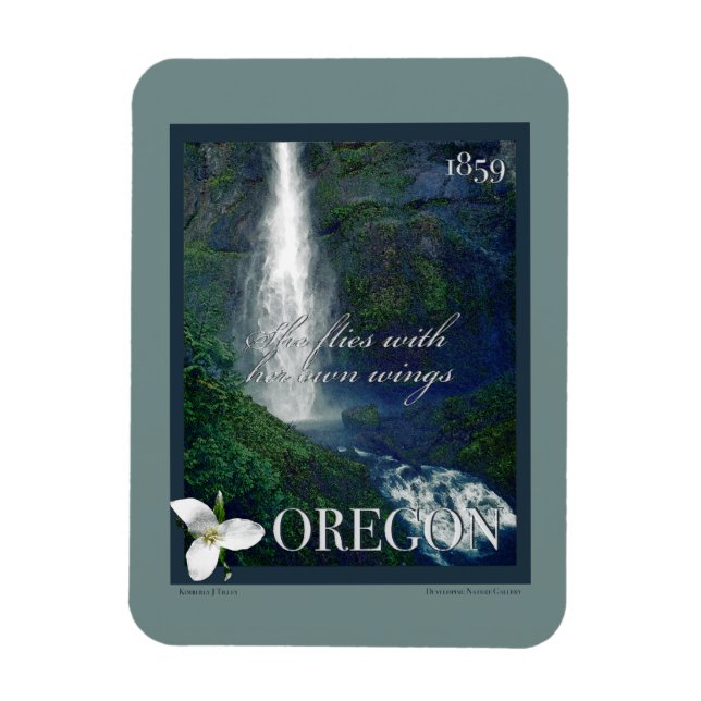 Oregon Waterfall Poster Magnet (Vertical)
