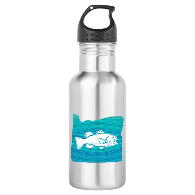 Oregon Wave Fishing 532 Ml Water Bottle (Front)
