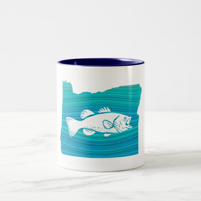 Oregon Wave Fishing Two-Tone Coffee Mug (Center)