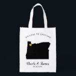 Oregon Wedding Welcome Bag, Black & Gold Tote<br><div class="desc">Fill this welcome bag with favourite goodies for your guests to enjoy when they arrive in Oregon!</div>