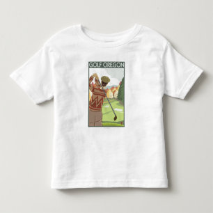 OregonGolf Scene Vintage Travel Poster Toddler T-Shirt