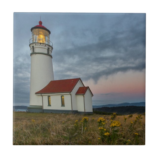 Oregon's oldest lighthouse at Cape Blanco State Tile (Front)