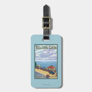 OregonSea Lion Caves Vintage Travel Poster Luggage Tag