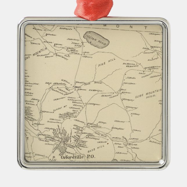 Orford, Grafton Co Metal Tree Decoration (Front)