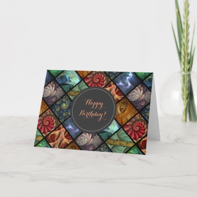 "Orgaenica" Fractal Polyptych Custom Greeting Card (Front)