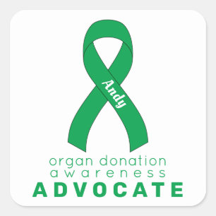 Organ Donation Advocate White Square Sticker
