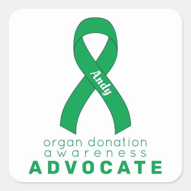 Organ Donation Advocate White Square Sticker (Front)