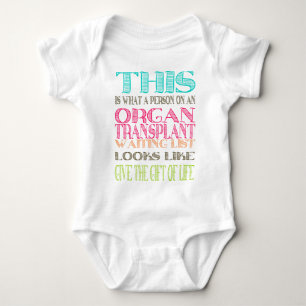 Organ donation awareness baby bodysuit