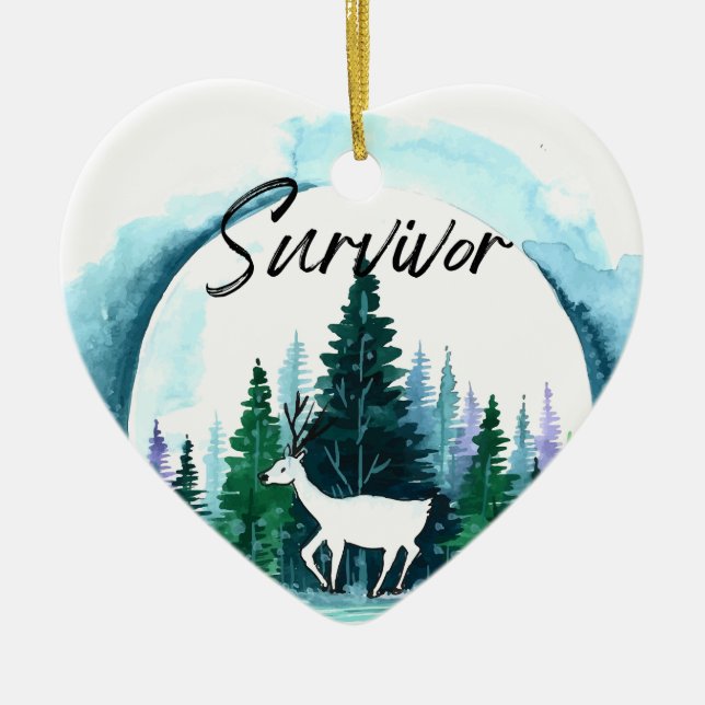 Organ Donation Awareness Survivor Holiday Ceramic Tree Decoration (Front)